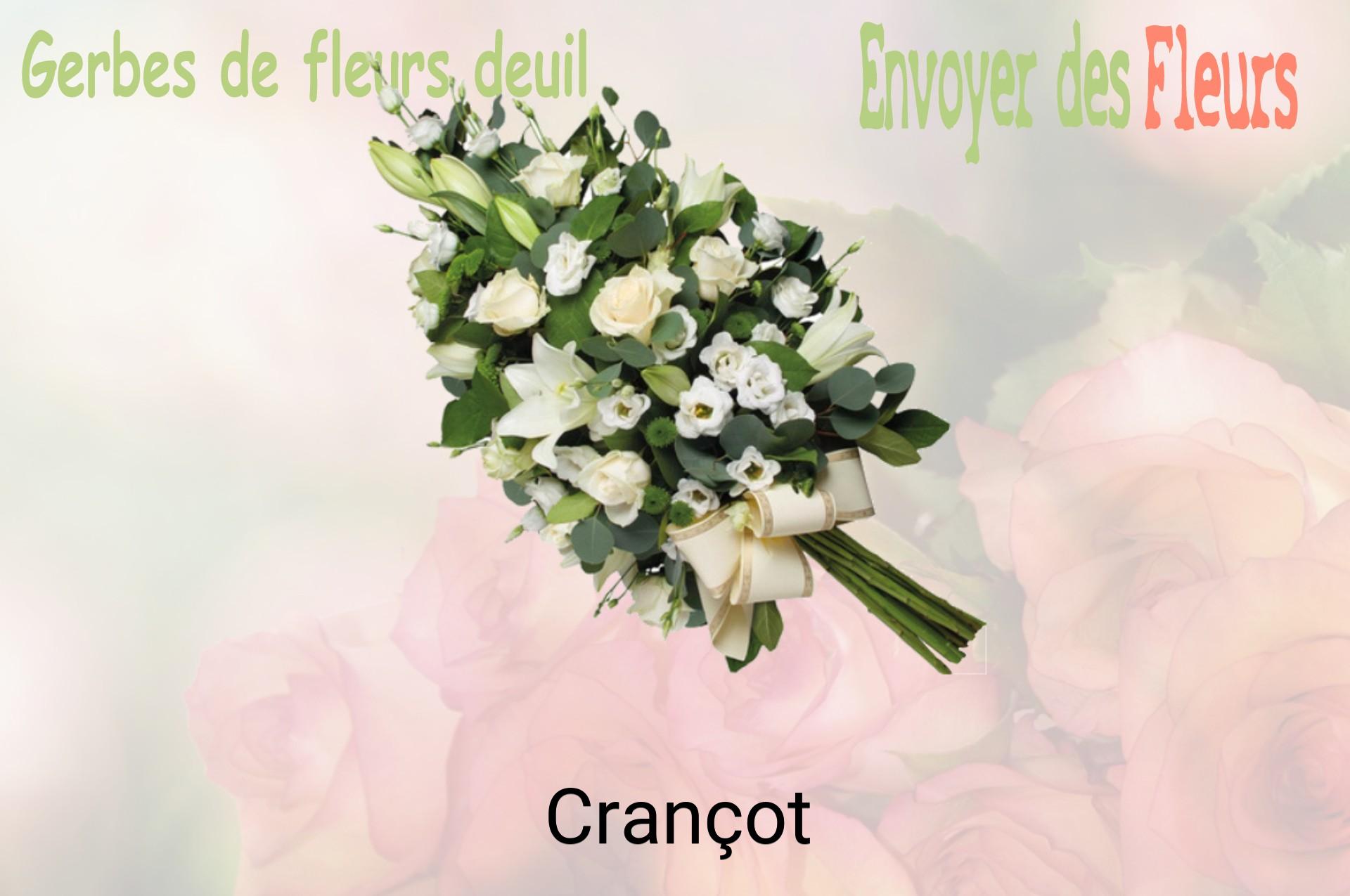 Gerbe de fleurs de deuil livrée à Crançot